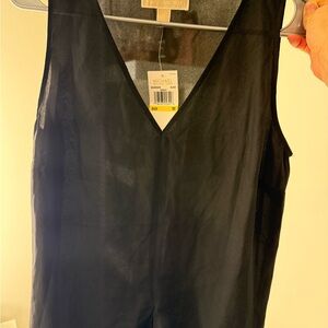 Michael Kors V-Neck Black Blouse sz M